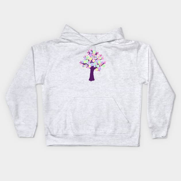 Purple Bloom Tree Kids Hoodie by Whoopsidoodle